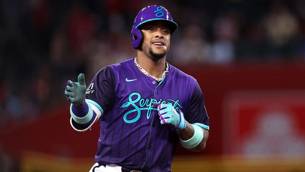 Ketel Marte #4 of the Arizona Diamondbacks...