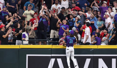 Jake McCarthy #31 of the Arizona Diamondbacks...