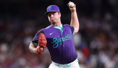 Relief pitcher Philip Abner #50 of the Arizona Diamondbacks...
