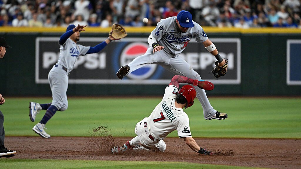 Corbin Carroll #7 of the Arizona Diamondbacks...