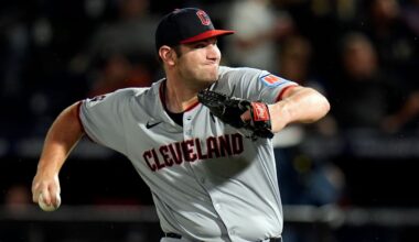 Cleveland Guardians pitcher Gavin Williams delivers to the Tampa Bay Rays during the first inning of a baseball game Friday, Sept. 5, 2025, in Tampa, Fla.