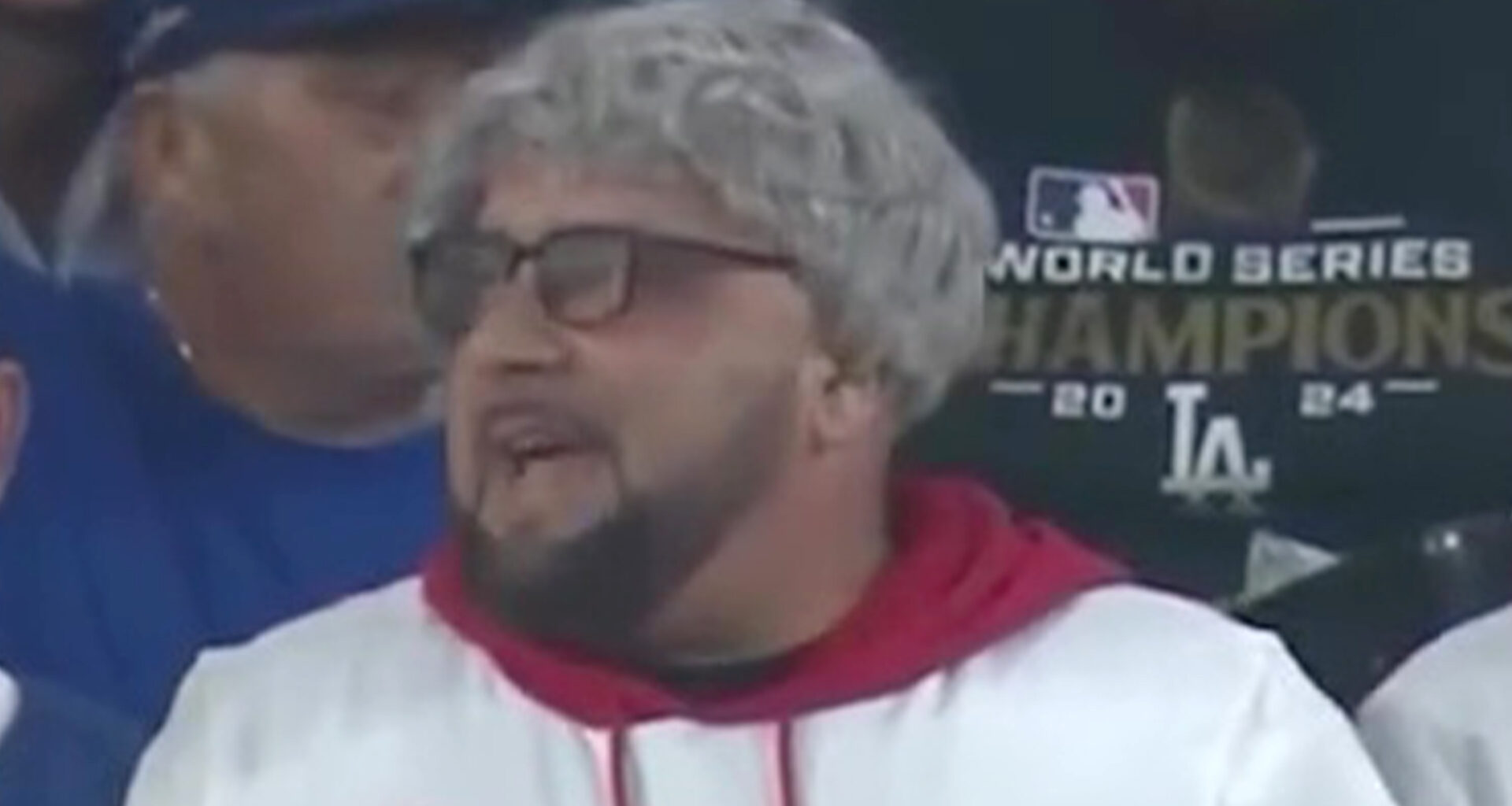 MLB fans spotted in 'Phillies Karen' Halloween costume in Dodgers Stadium stands leaving live TV viewers in stitches