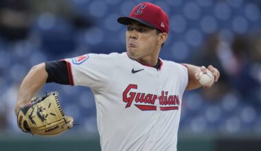 Cleveland starter Joey Cantillo pitched in the first inning against the Kansas City Royals in Cleveland on Tuesday.