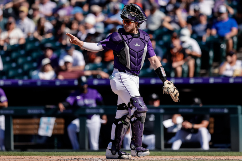 Colorado Rockies catcher Hunter Goodman