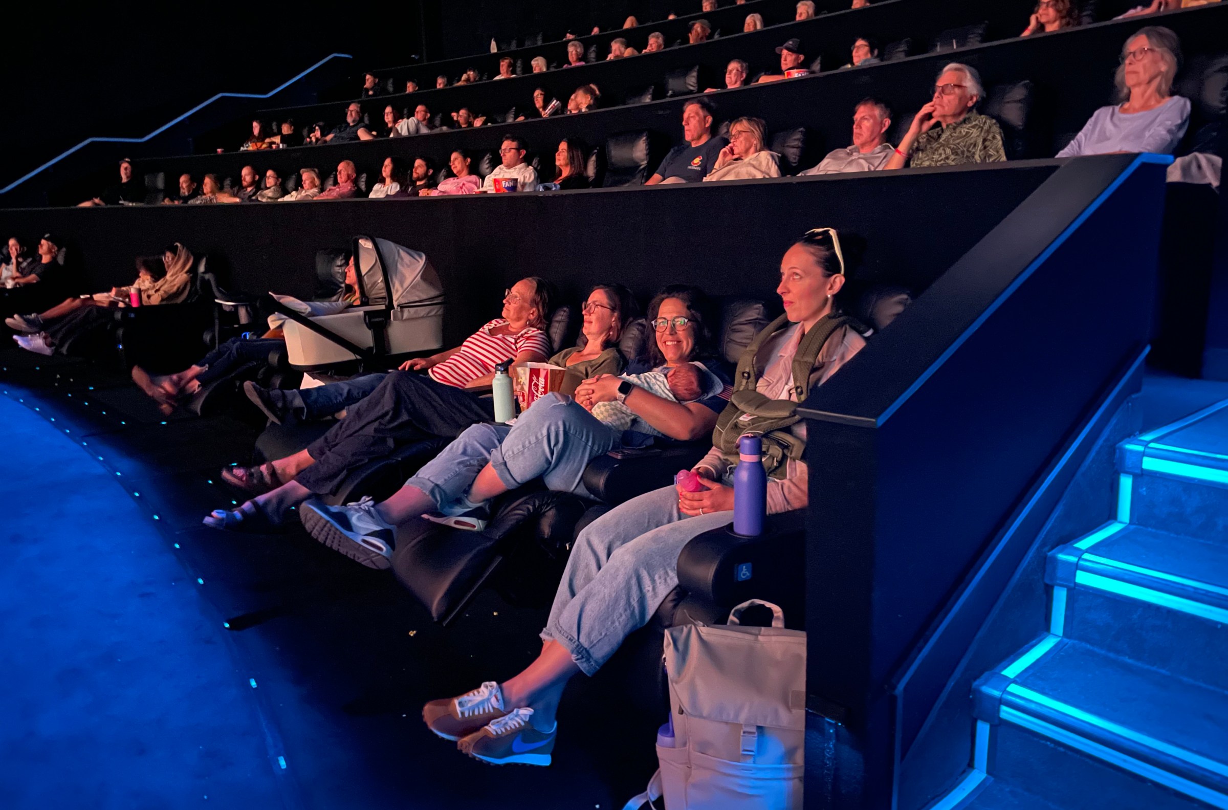 USA Women’s Baseball Manager Veronica Alvarez and her family, along with a theater full of baseball fans, attend a screening of See Her Be Her in Denver on Sept. 20, 2025. (Grassroots Baseball)