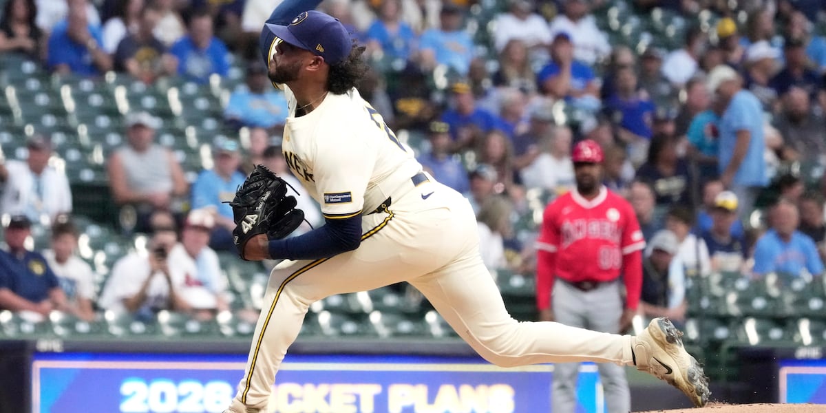Peralta wins his NL-best 17th, Yelich goes deep and the Brewers beat the Angels 9-2