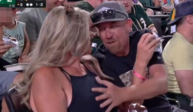 NBC cameras forced to quickly cut away and broadcasters stunned in silence after 'boob grab' at MLB game