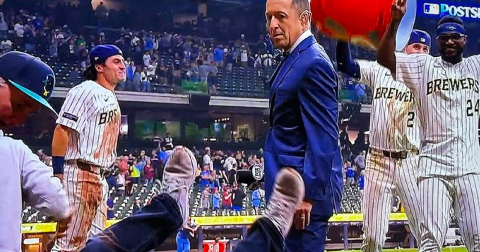 MLB Reporter Slammed for Pushing Over Photographer and Giving Him 'Stink Eye'