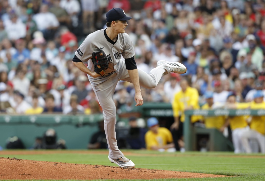 Max Fried delivers a pitch during the Yankees' win over the Red Sox on Sept. 13, 2025 at Fenway Park.