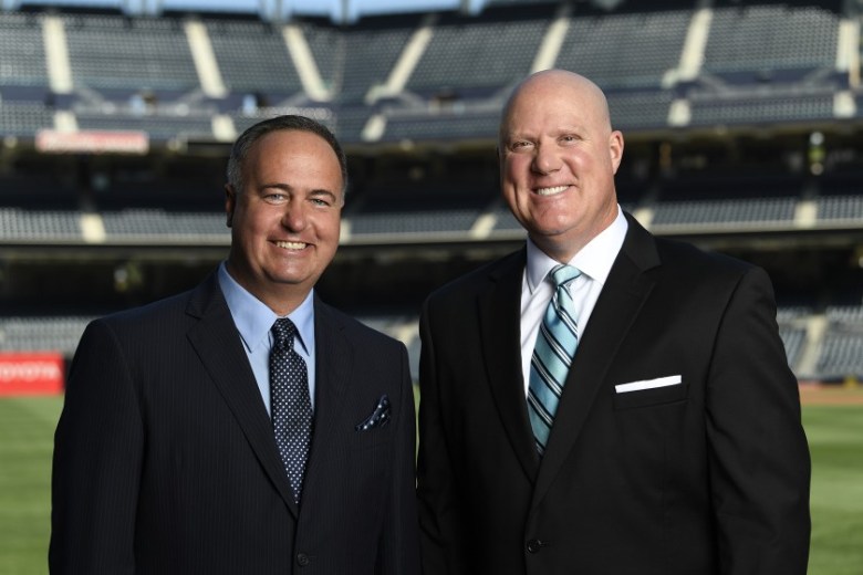 Padres announcers Don Orsillo and Mark Grant. Photo courtesy Rick Griffin / Marketink