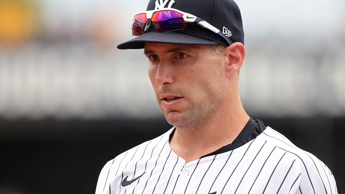 New York Yankees first base Paul Goldschmidt (48) looks on against the Pittsburgh Pirates at George M. Steinbrenner Field. 