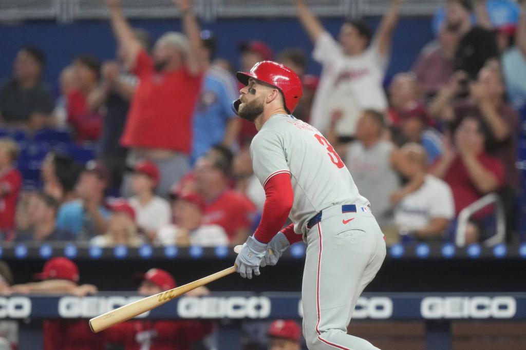 Bryce Harper homers to back Jesus Luzardo as Phillies top Marlins