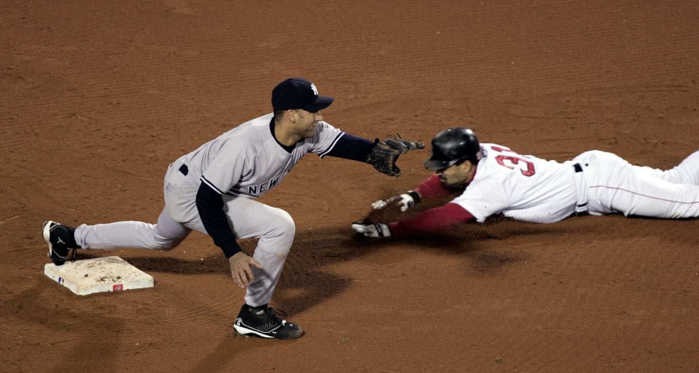 Sox pinch runner Dave Roberts swiped second base in Game 4, and eventually scored to force extra innings.