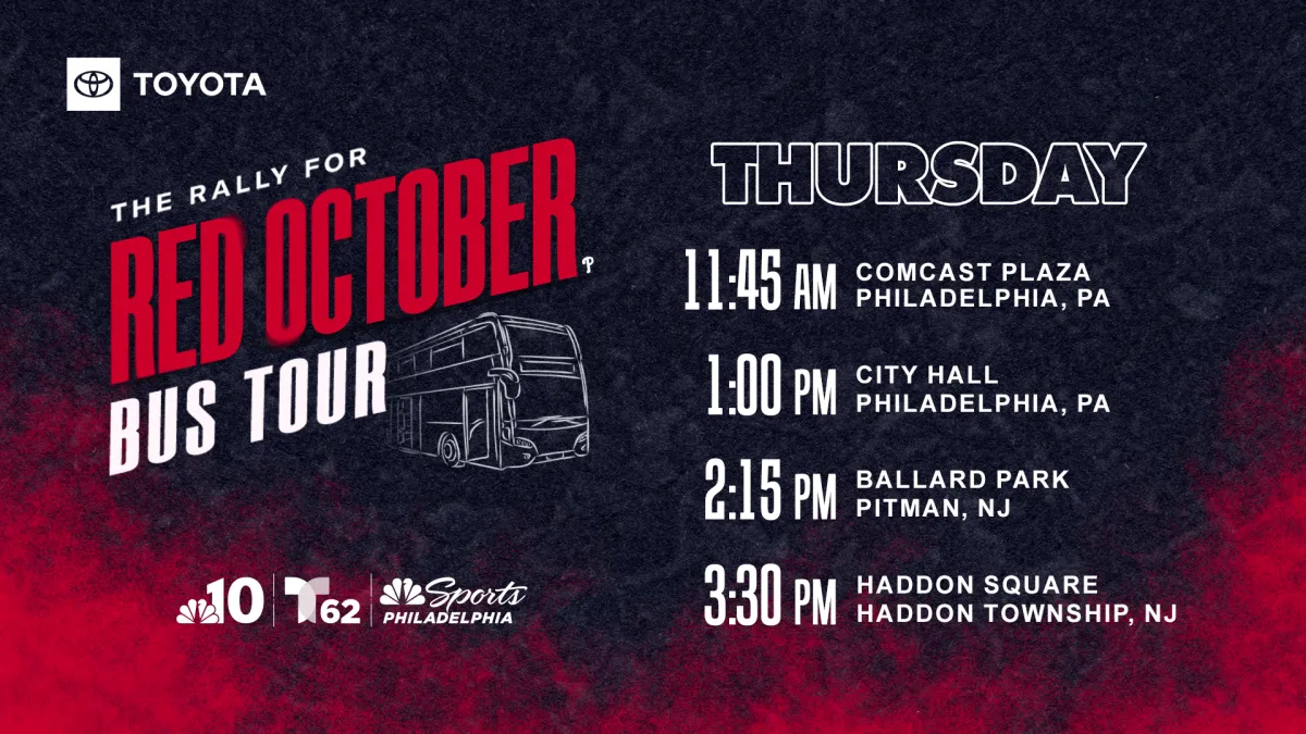 Phillies Red October rally bus date, time, stops for NLDS – NBC Sports Philadelphia