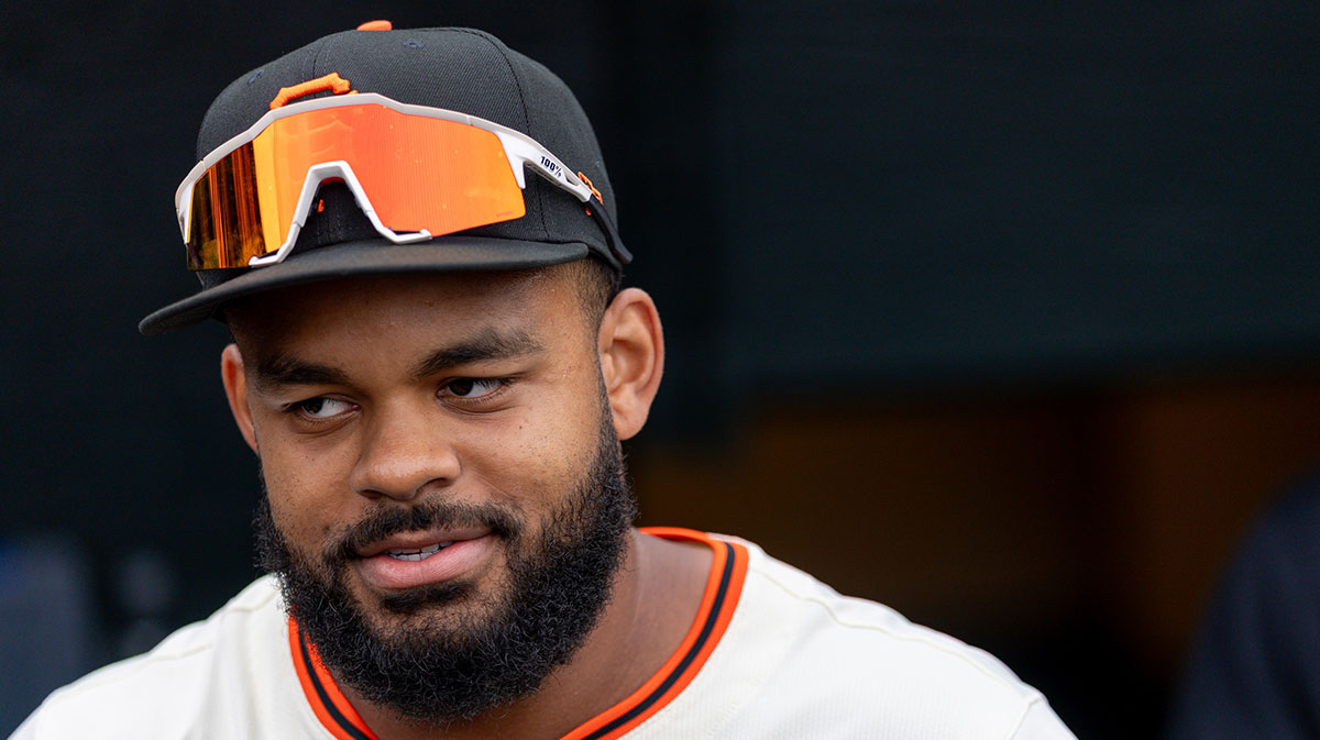 San Francisco Giants outfielder Heliot Ramos (17) before the game against the San Diego Padres at Oracle Park.