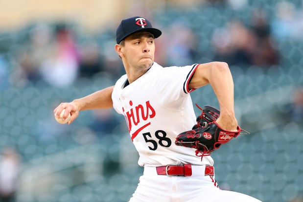 David Festa #58 of the Minnesota Twins delivers a pitch against the Chicago White Sox in the first inning at Target Field on April 23, 2025 in Minneapolis, Minnesota. (Photo by David Berding/Getty Images)