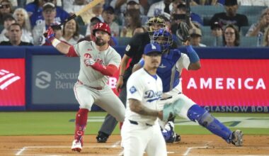 Phillies clinch NL East title in wild 10th-inning comeback against Dodgers