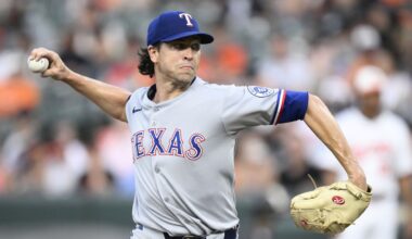 Texas Rangers starting pitcher Jacob deGrom throws during the second inning of a baseball game against the Baltimore Orioles, Wednesday, June 25, 2025, in Baltimore. (AP Photo/Nick Wass)