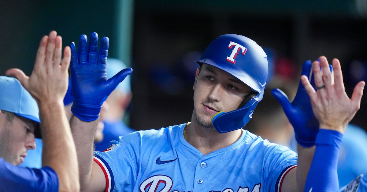 Rangers’ Wyatt Langford exits with pesky side tightness, putting rest of year in question