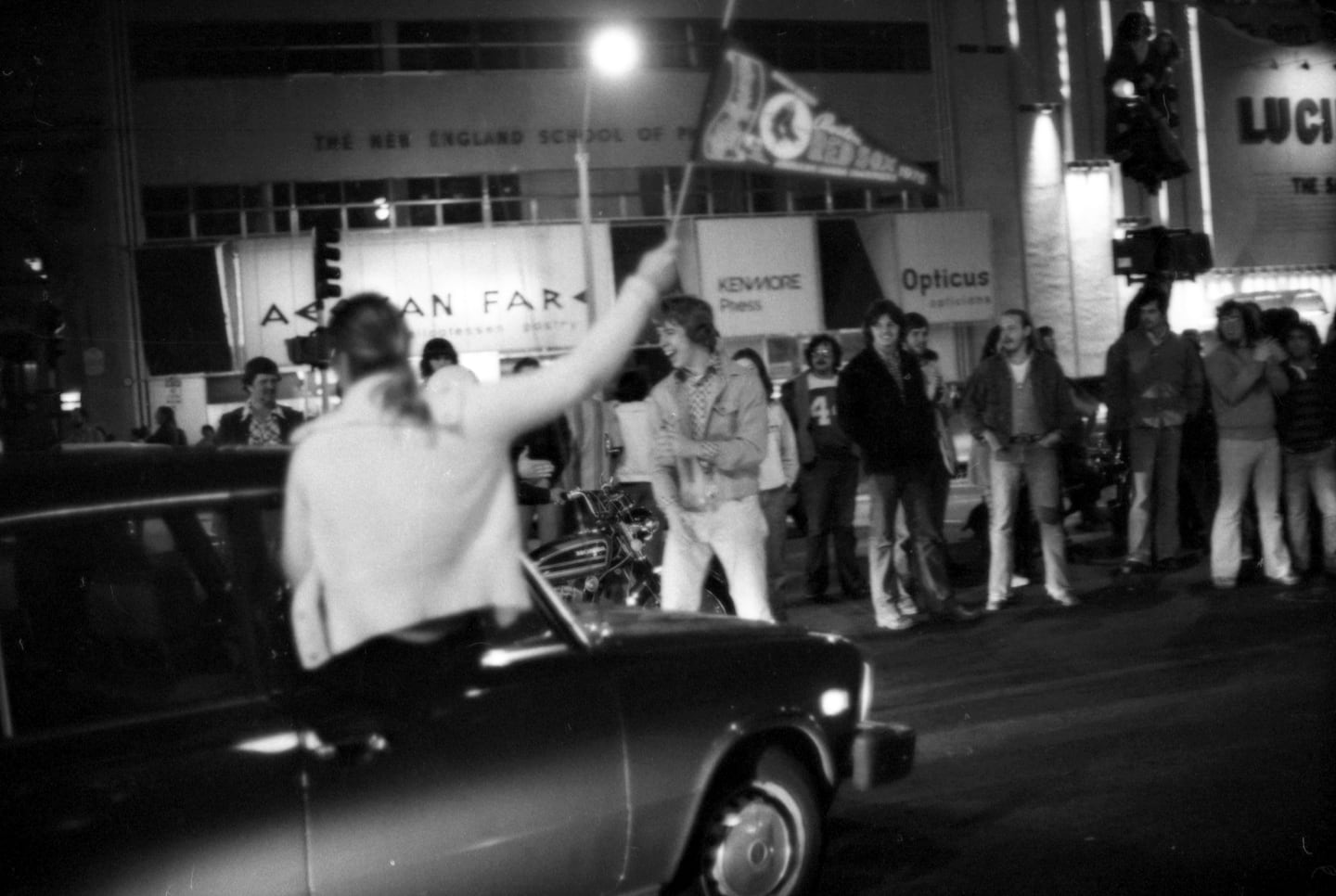 Fans celebrated in Kenmore Square following the dramatic victory in Game 6.