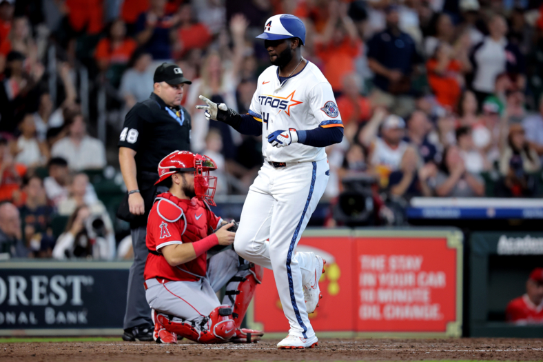 Houston Astros left fielder Yordan Alvarez