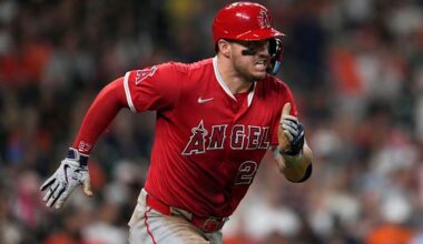 Mike Trout scratched from Angels' lineup with skin infection on left arm