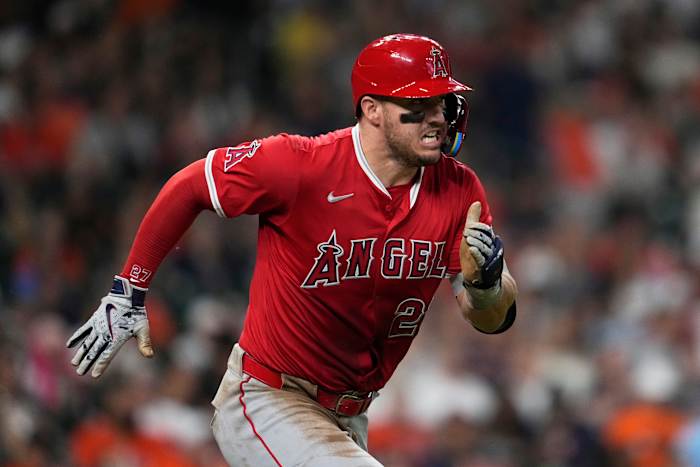Mike Trout scratched from Angels' lineup with skin infection on left arm
