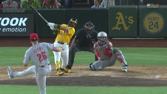 Athletics beat Reds 3-0 as Carlos Cortes hits 2 homers