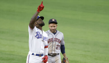 Houson Astros Texas Rangers Adolis García Jose Altuve...