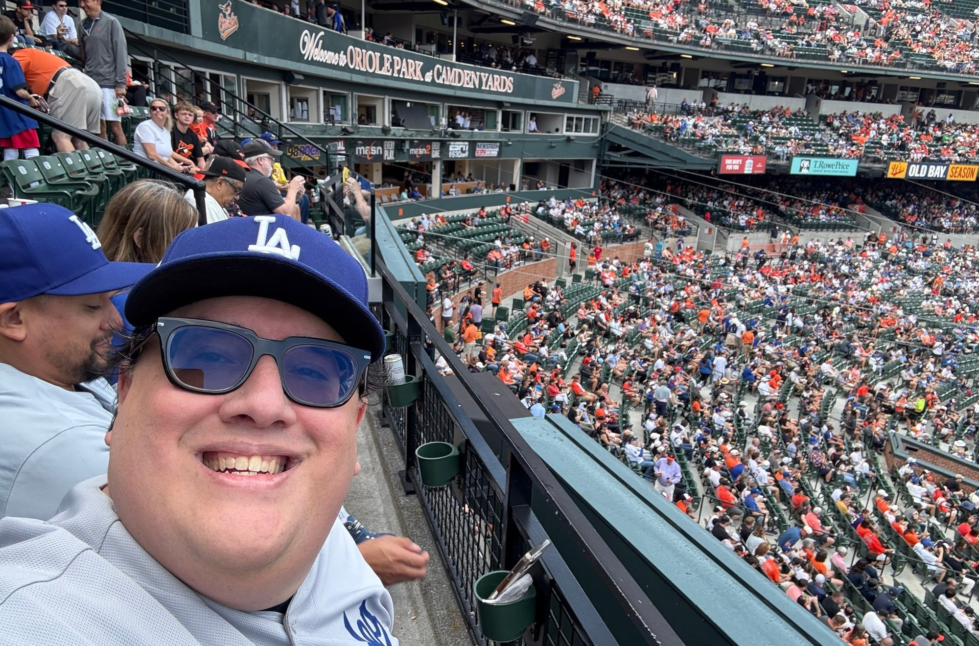 Michael Elizondo’s selfie with Stephen Nelson and Orel Hershiser
