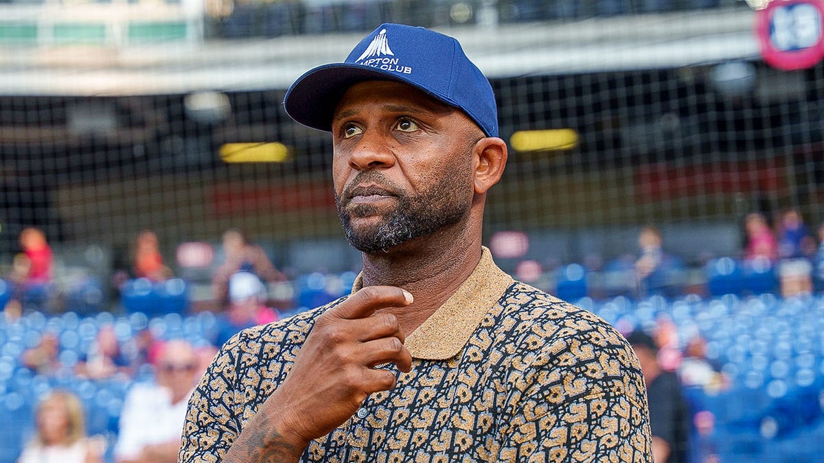 CC Sabathia looks on baseball field