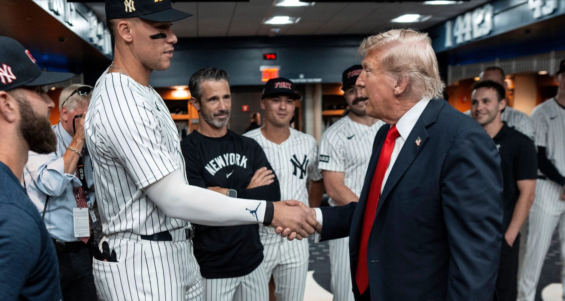 Donald Trump sends New York Yankees a pregame message as President is protected by bulletproof glass on 9/11 anniversary