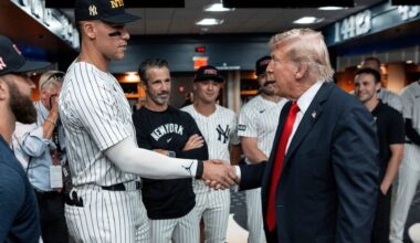 Donald Trump sends New York Yankees a pregame message as President is protected by bulletproof glass on 9/11 anniversary