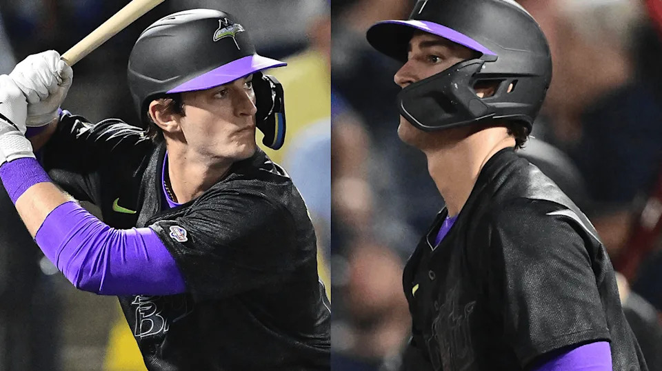 Rays rookie Carson Williams only wore his rookie patch for a portion of his debut game. (Credit: Getty Images)