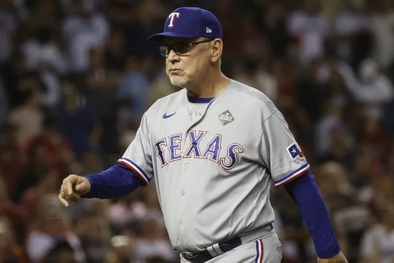 Texas Rangers manager Bruce Bochy went 249-237 over three seasons with the franchise. File Photo by John Angelillo/UPI