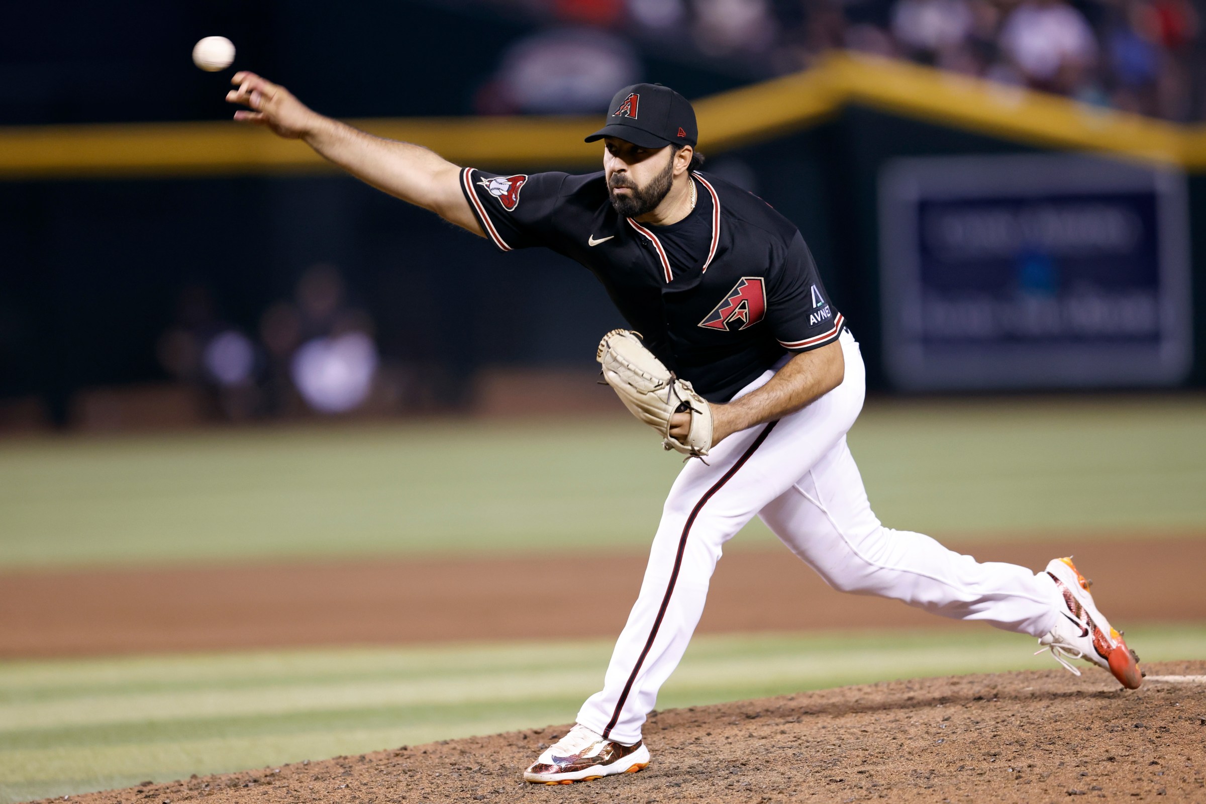 Nabil Crismatt pitched for the Diamondbacks against the Reds in August of 2023. (Photo by Chris Coduto/Getty Images)