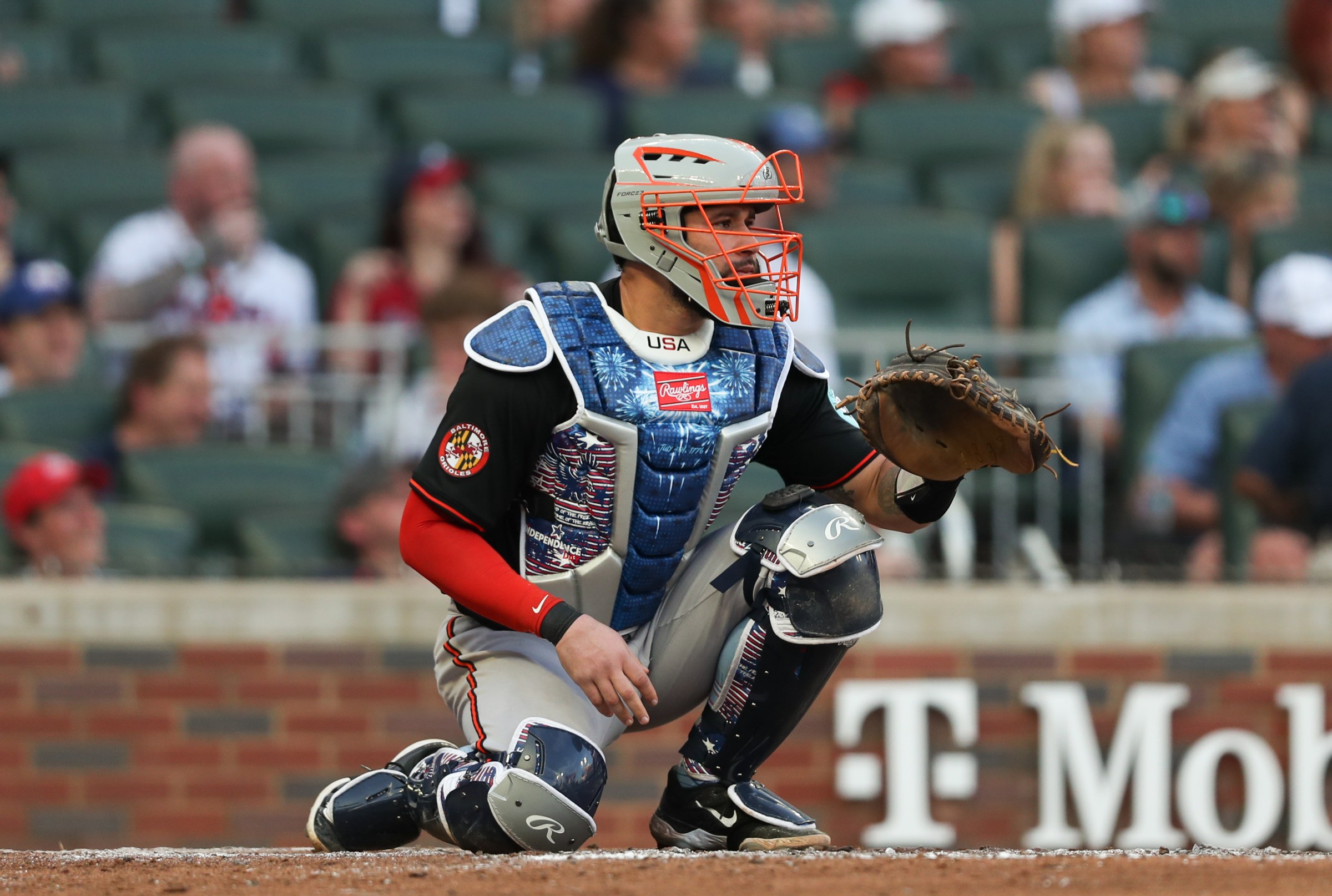 ATLANTA, GA - JULY 04: Gary Sánchez #99 of the Baltimore Orioles is seen on the field during the game between the Baltimore Orioles and the Atlanta Braves at Truist Park on Friday, July 4, 2025 in Atlanta, Georgia. (Photo by Mady Mertens/MLB Photos via Getty Images)