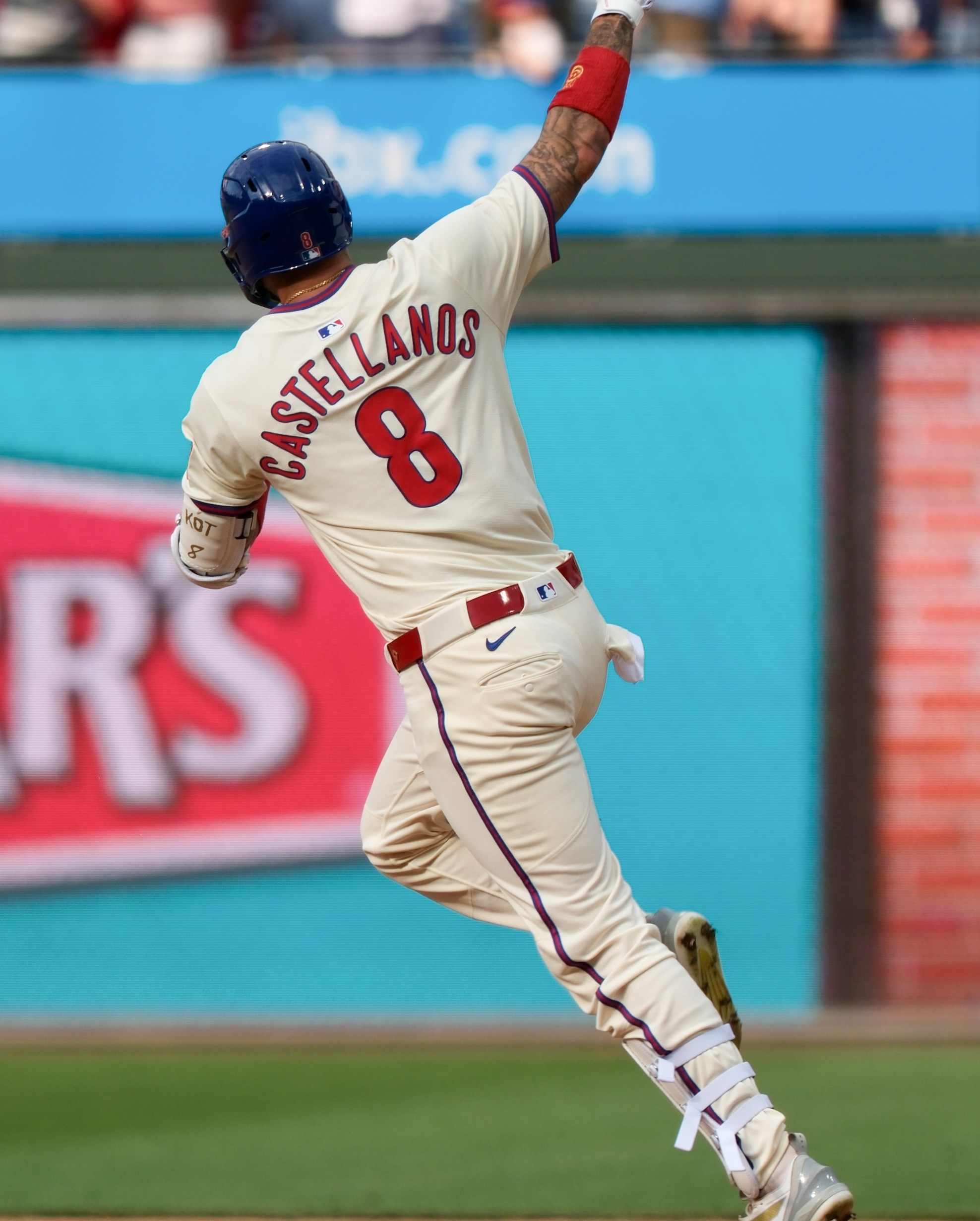 “As there’s a drive into deep left field by Castellanos…” (Photo by Michael Mooney/MLB Photos via Getty Images)