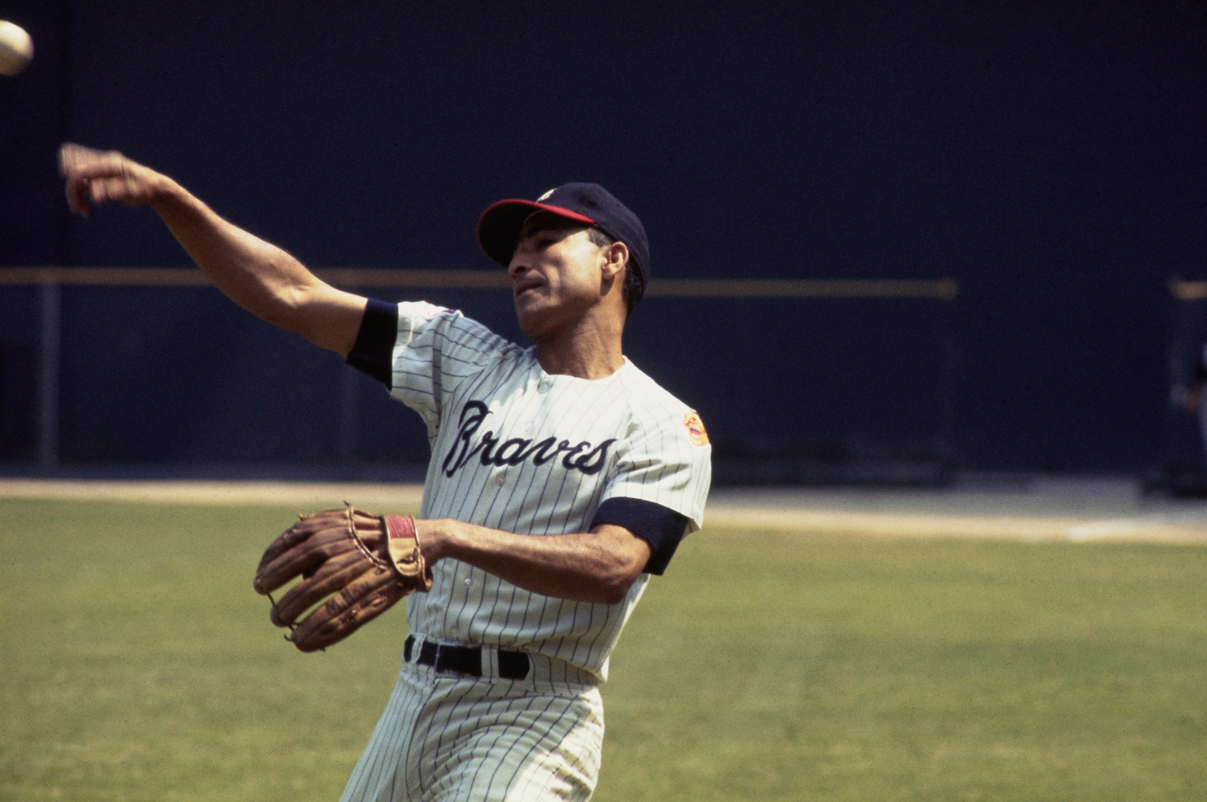 Puerto Rican baseball infielder Felix Millan in action for the Atlanta Braves Atlanta, Georgia, September 1969. (Photo by UPI/Bettmann Archive/Getty Images)