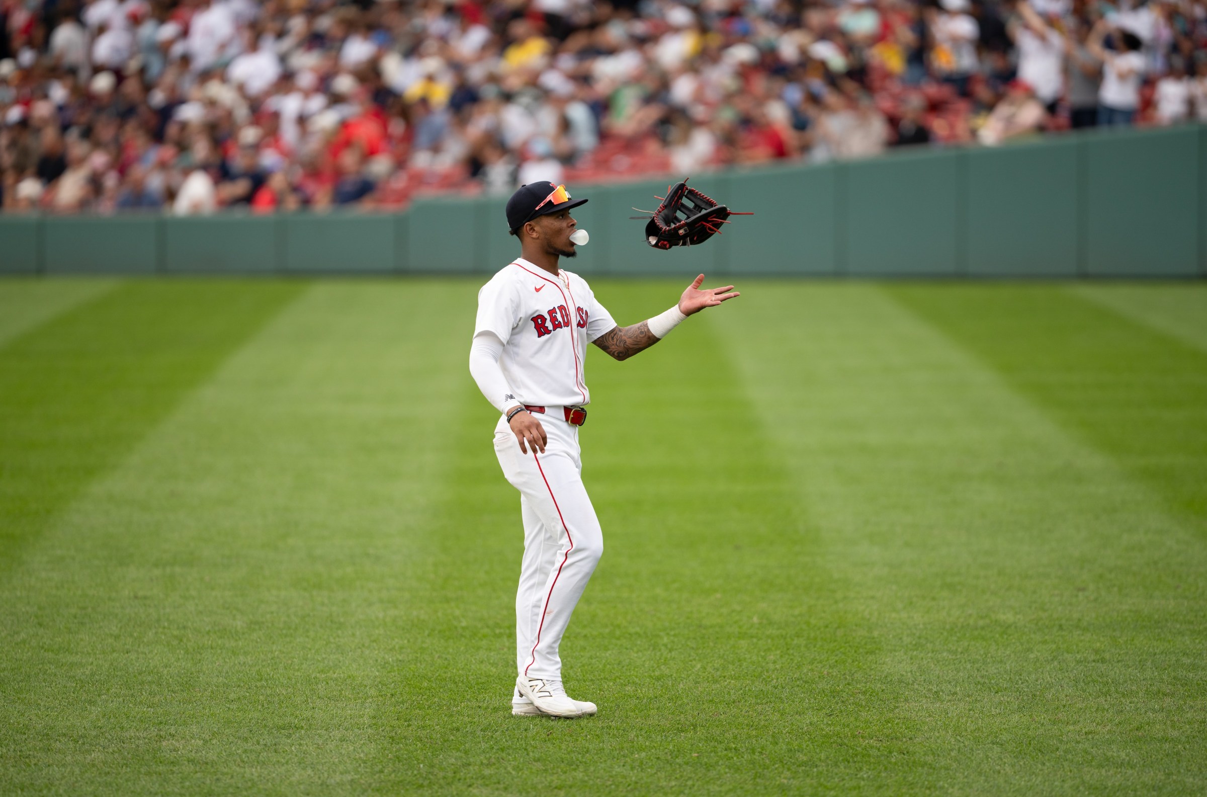 BOSTON, MA - SEPTEMBER 01: Ceddanne Rafaela #3 of the Boston Red Sox is seen on the field during the game between the Cleveland Guardians and the Boston Red Sox at Fenway Park on Monday, September 1, 2025 in Boston, Massachusetts. (Photo by Natalie Reid/MLB Photos via Getty Images)