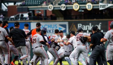 Giants hold on for 7-4 win after two starters ejected in the 1st