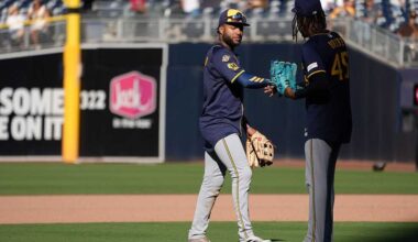 Brewers beat Padres to match franchise record in wins at 96