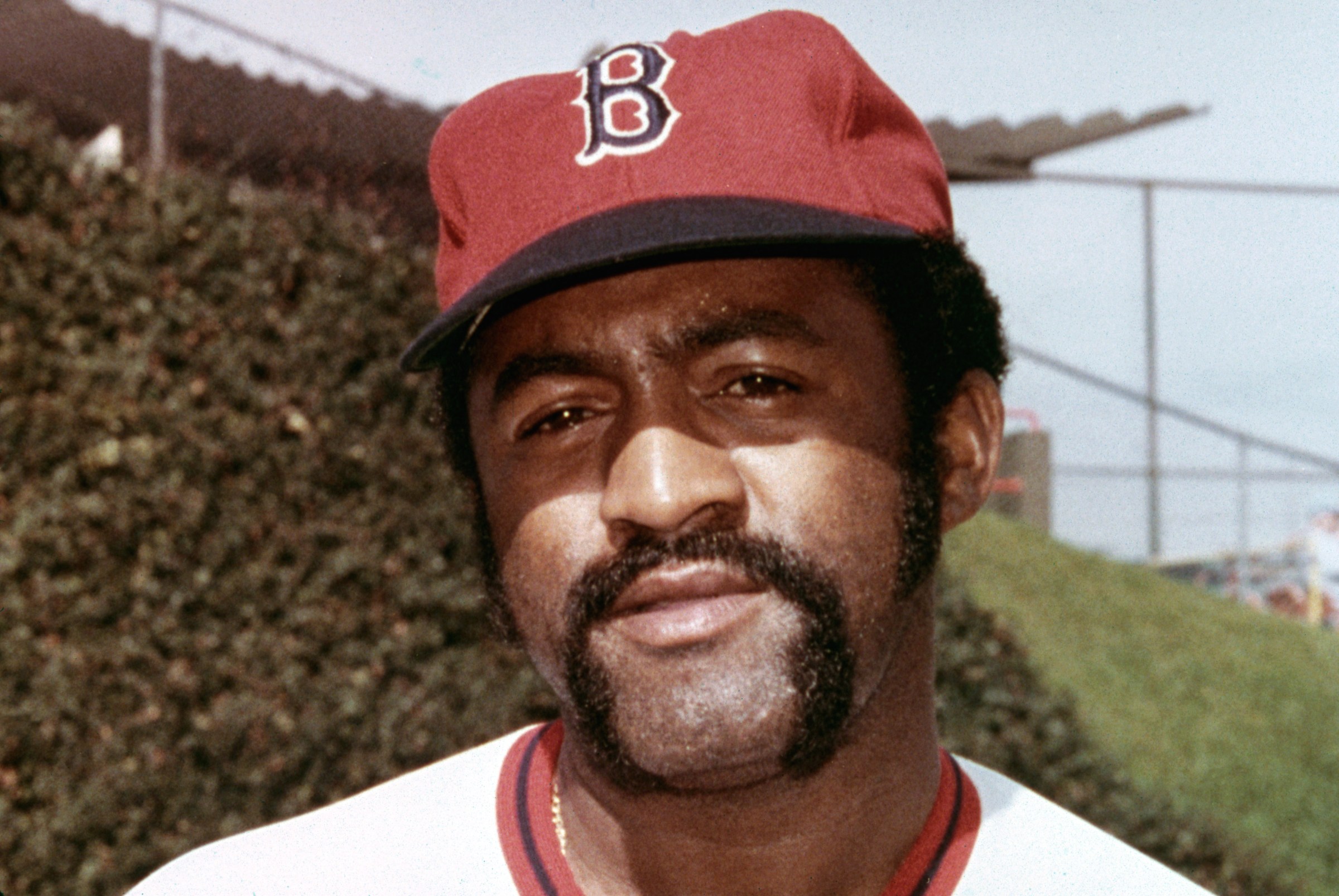 UNDATED: Luis Tiant #23 of the Boston Red Sox poses for a portrait. Tiant played for the Sox from 1971-1978. (Photo by MLB via Getty Images)