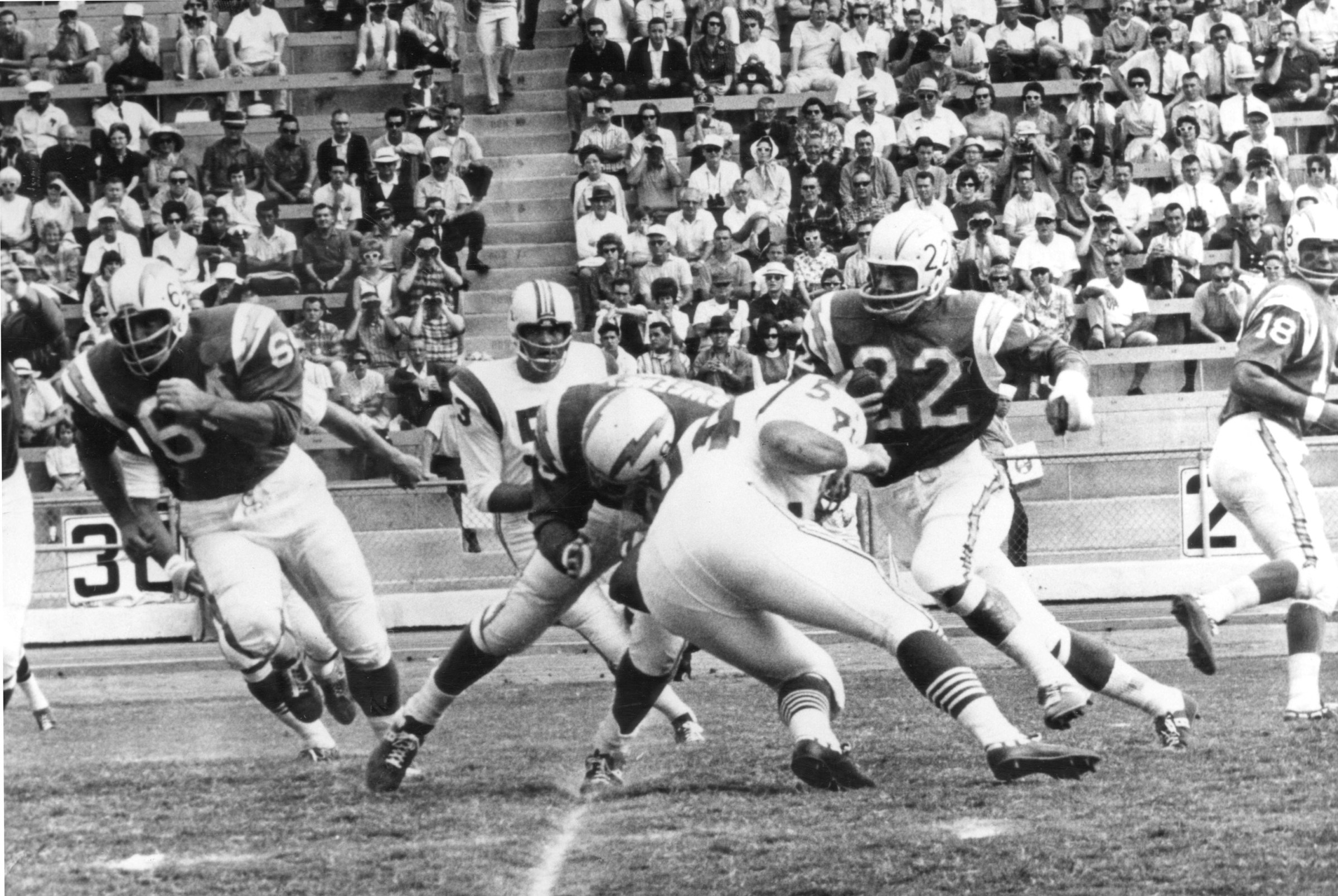 Scenes from the last championship in San Diego, held at Balboa Stadium three years before San Diego Stadium opened. (Photo by Charles Aqua Viva/Getty Images)