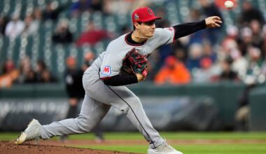 Cleveland Guardians pitcher Logan Allen delivers during the first inning of a baseball game against the Baltimore Orioles, Tuesday, April 15, 2025, in Baltimore. (AP Photo/Stephanie Scarbrough)