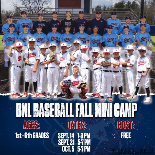 BNL Baseball to host free fall mini camp for grades 1–6