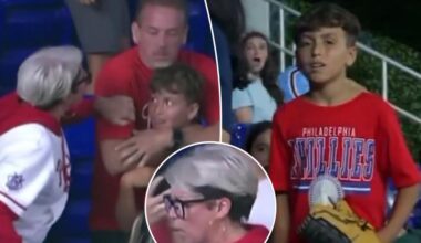 Phillies fan slammed for taking home run ball from young boy after she chased down dad