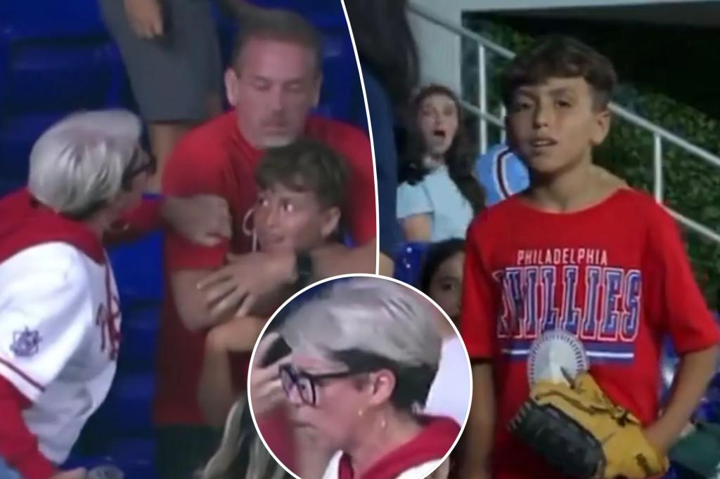 Phillies fan slammed for taking home run ball from young boy after she chased down dad