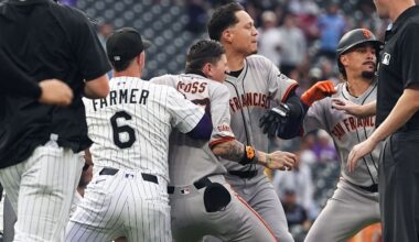 Matt Chapman suspended, others fined for Giants-Rockies scuffle
