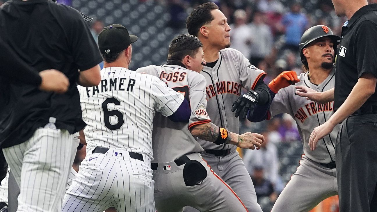 Matt Chapman suspended, others fined for Giants-Rockies scuffle
